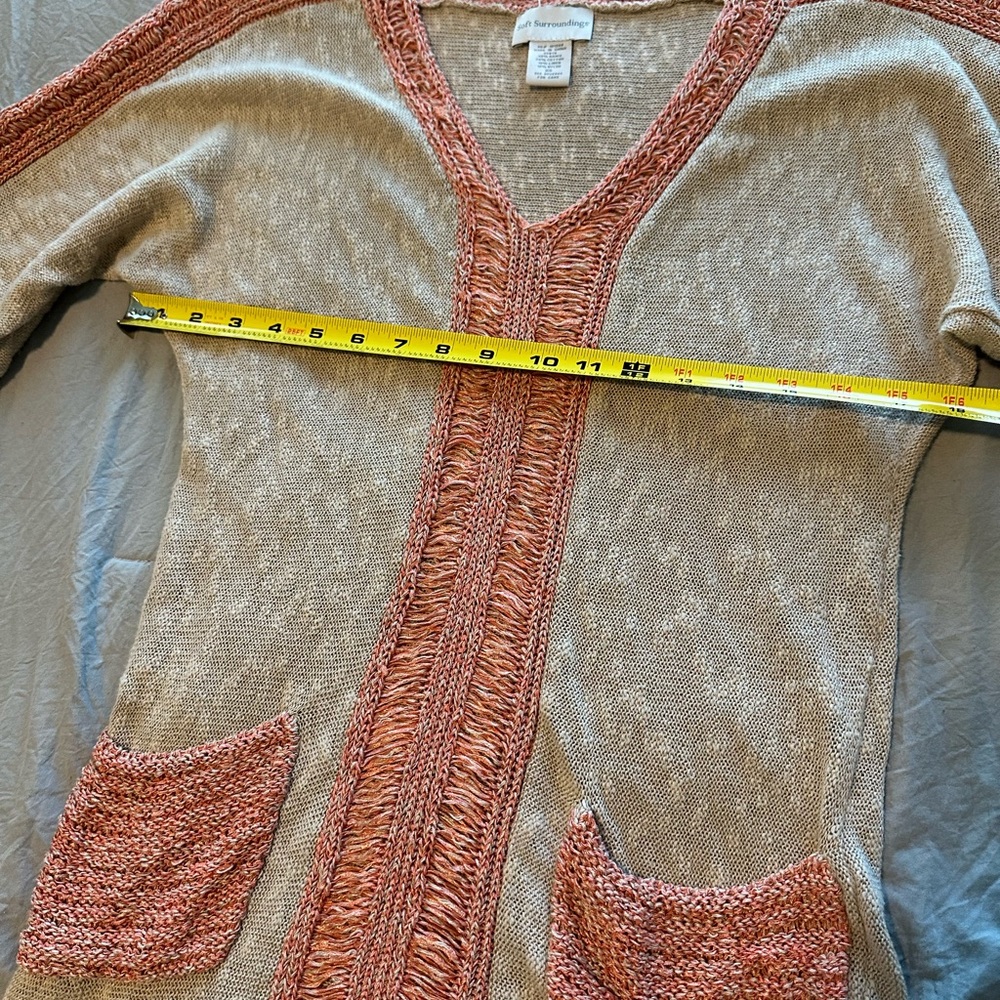 Soft Surroundings Linen Blend Open Knit Sweater XS - Picture 5 of 6